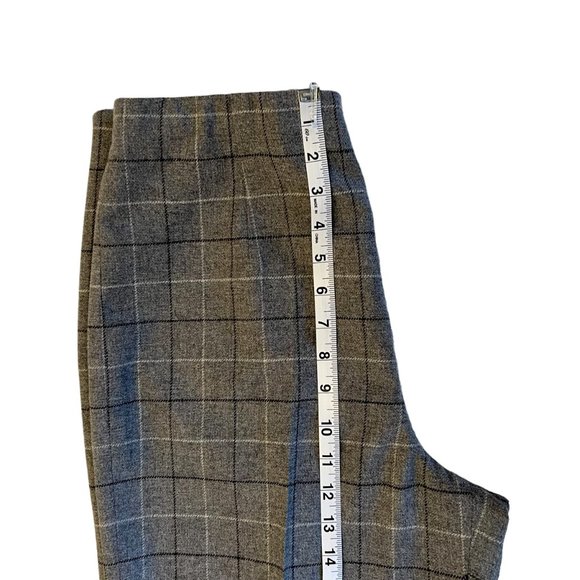Talbots Gray Plaid Wool Side Zip Trousers Size 8 - Picture 7 of 16